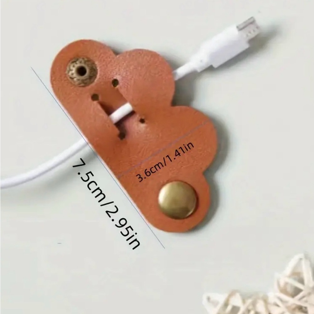 Cable Organizers Heart Shaped in Random Colors Set of 5 - Picture 4 of 4